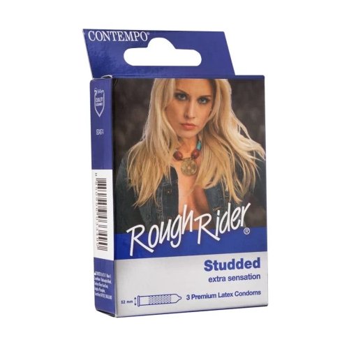 Life Style Rough Rider Studded Extra Sensation Condom, 3-Pack