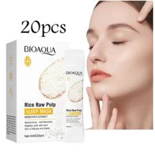 Bioaqua Rice Raw Pulp Sleeping Masks Whitening Anti Wrinkle Anti-aging 4Ml X 20Pcs